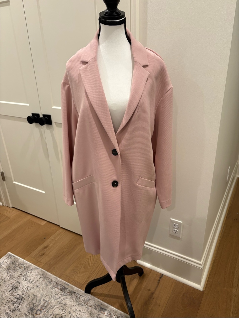 Topshop Dusty Pink Long Coat